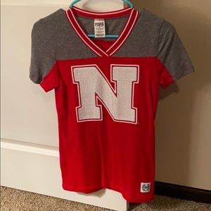Nebraska Huskers Victoria Secret Pink v-neck tee